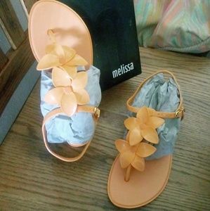 Melissa Aloha Orange Flower Sandals